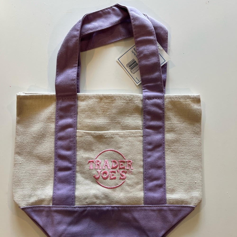Trader Joe’s Mini Pastel Tote Bag (purple)